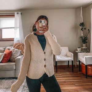 -J.crew cream merino wool cardigan